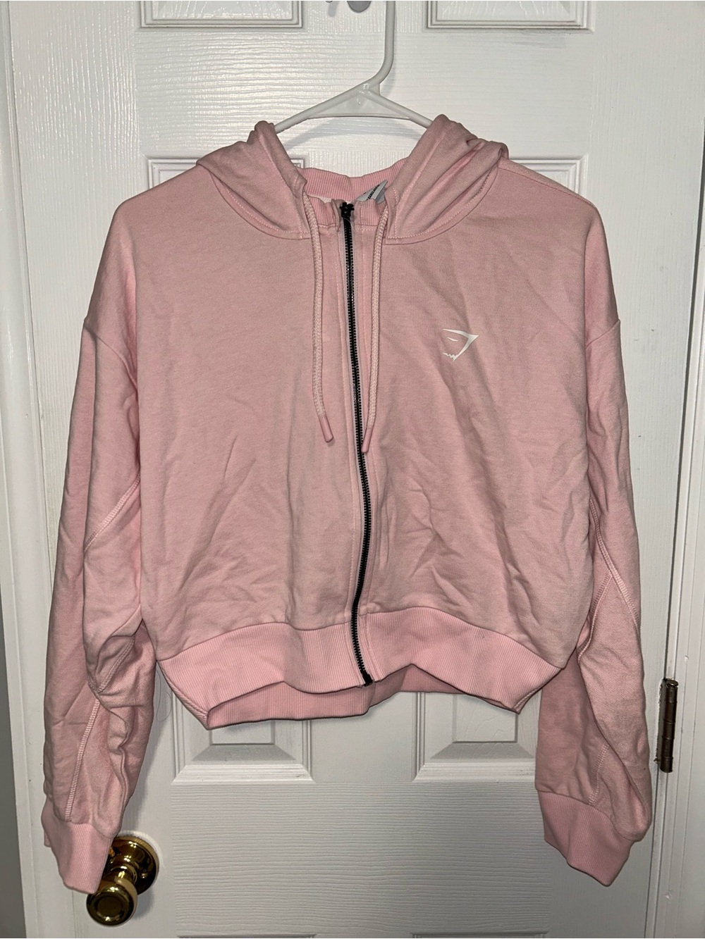 Gymshark Light Pink Full-Zip Cropped Hoodie